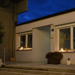 Pfarrhof Lieboch in der Morgendämmerung